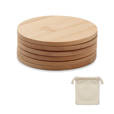 Lot de 6 sous-verres personnalisables en bambou