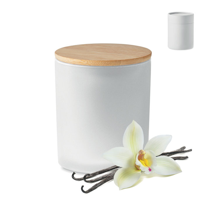 Bougie en cire végétale promotionnelle 200 gr Blanc