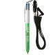 Stylo BIC® 4 Couleurs publicitaire Glacé avec Lanyard