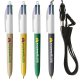 Stylo 4 Couleurs publicitaire BIC® Wood Style avec Lanyard