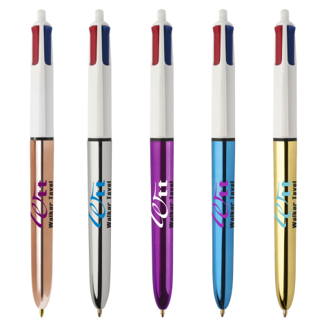 Stylo bille 4 couleurs publicitaire BIC® Shine