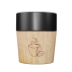 Tasse personnalisée céramique base en bois 150 ml