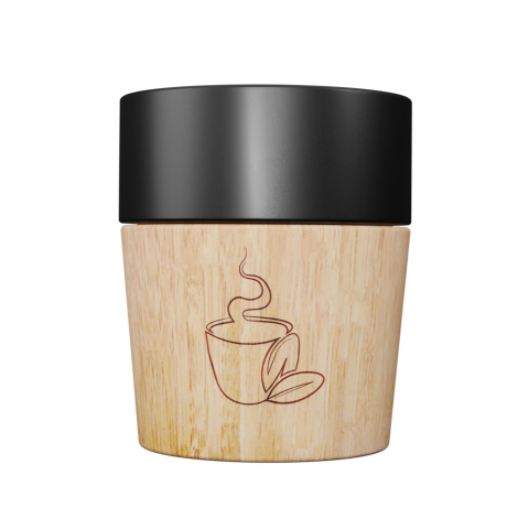 Tasse personnalisée céramique base en bois 150 ml