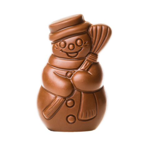 Bonhomme de neige publicitaire en chocolat praliné