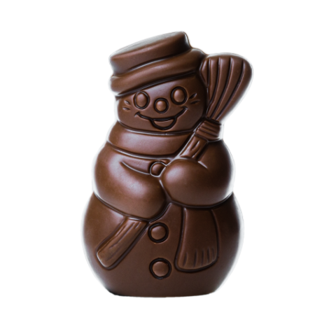 Bonhomme de neige publicitaire en chocolat praliné