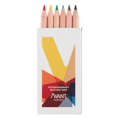 Boîte de 6 crayons de couleurs durable et publicitaire