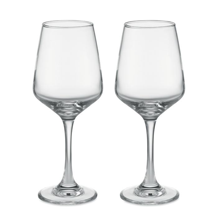 2 grands verres à vin publicitaires 400ml Transparent