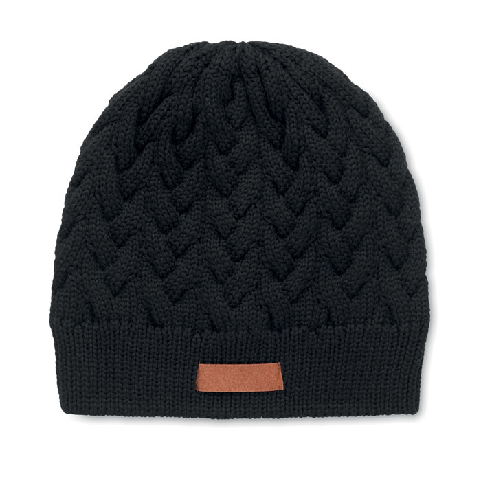Bonnet tricoté personnalisable RPET Noir