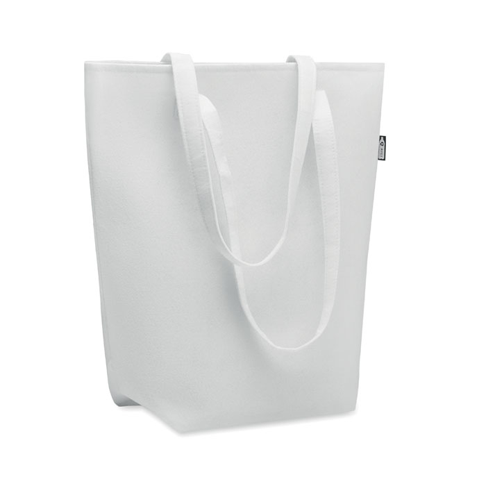 Sac shopping promotionnel feutre RPET Blanc
