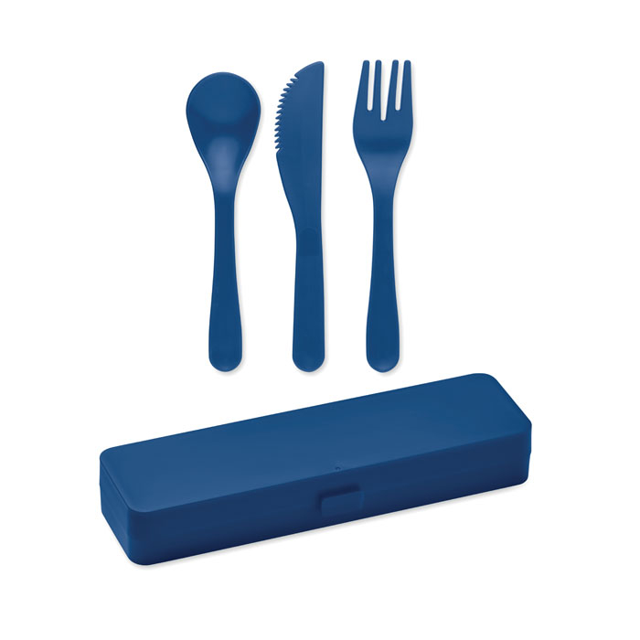 Set de couverts personnalisable en PP Bleu