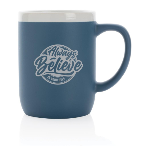 Mug mat publicitaire bord blanc 300 ml