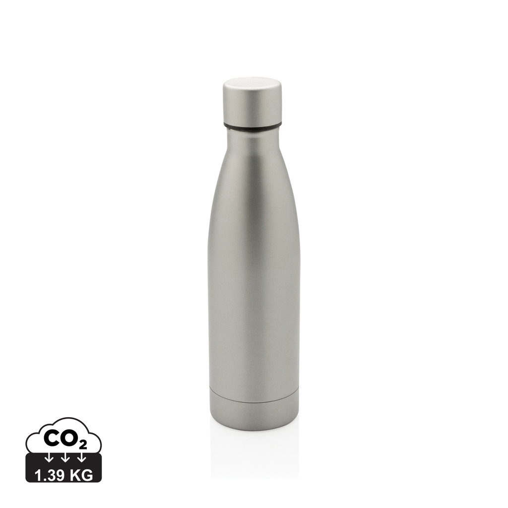 Bouteille isotherme publicitaire en inox recyclé 500 ml Gris