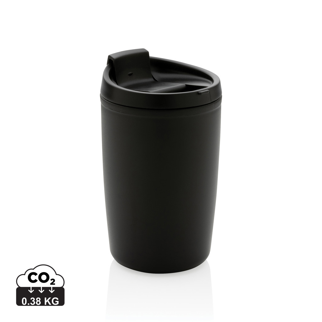 Mug recyclé publicitaire couvercle bascule 300 ml Noir
