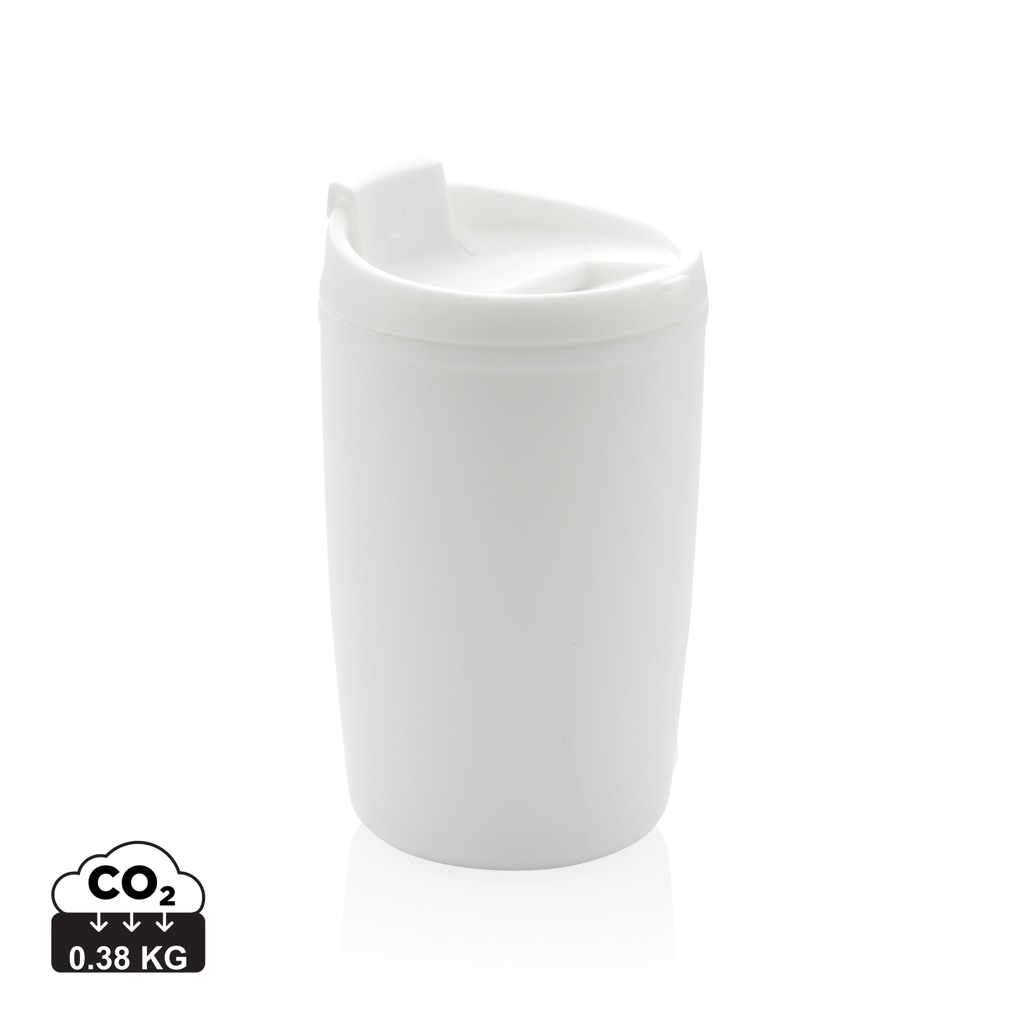 Mug recyclé publicitaire couvercle bascule 300 ml Blanc
