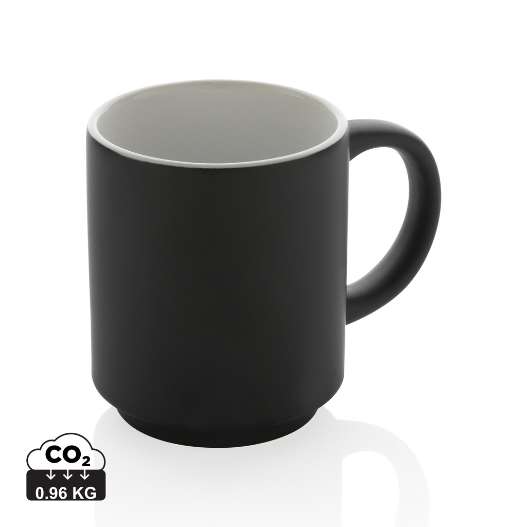 Mug empilable publicitaire finition mat 180 ml Noir