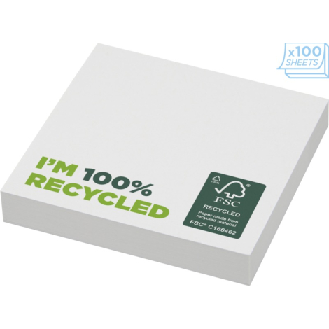 Notes autocollantes recyclées publicitaires 7,5 x 7,5 cm
