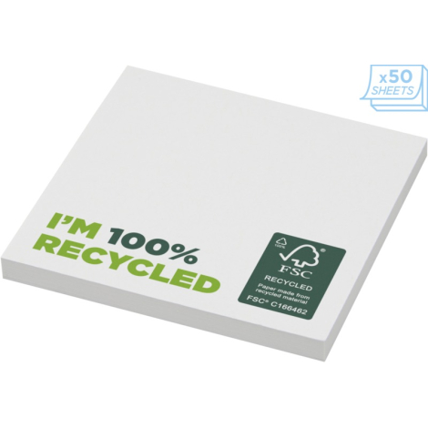 Notes autocollantes recyclées publicitaires 7,5 x 7,5 cm