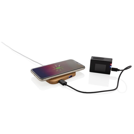 Chargeur induction publicitaire 10W avec double port USB