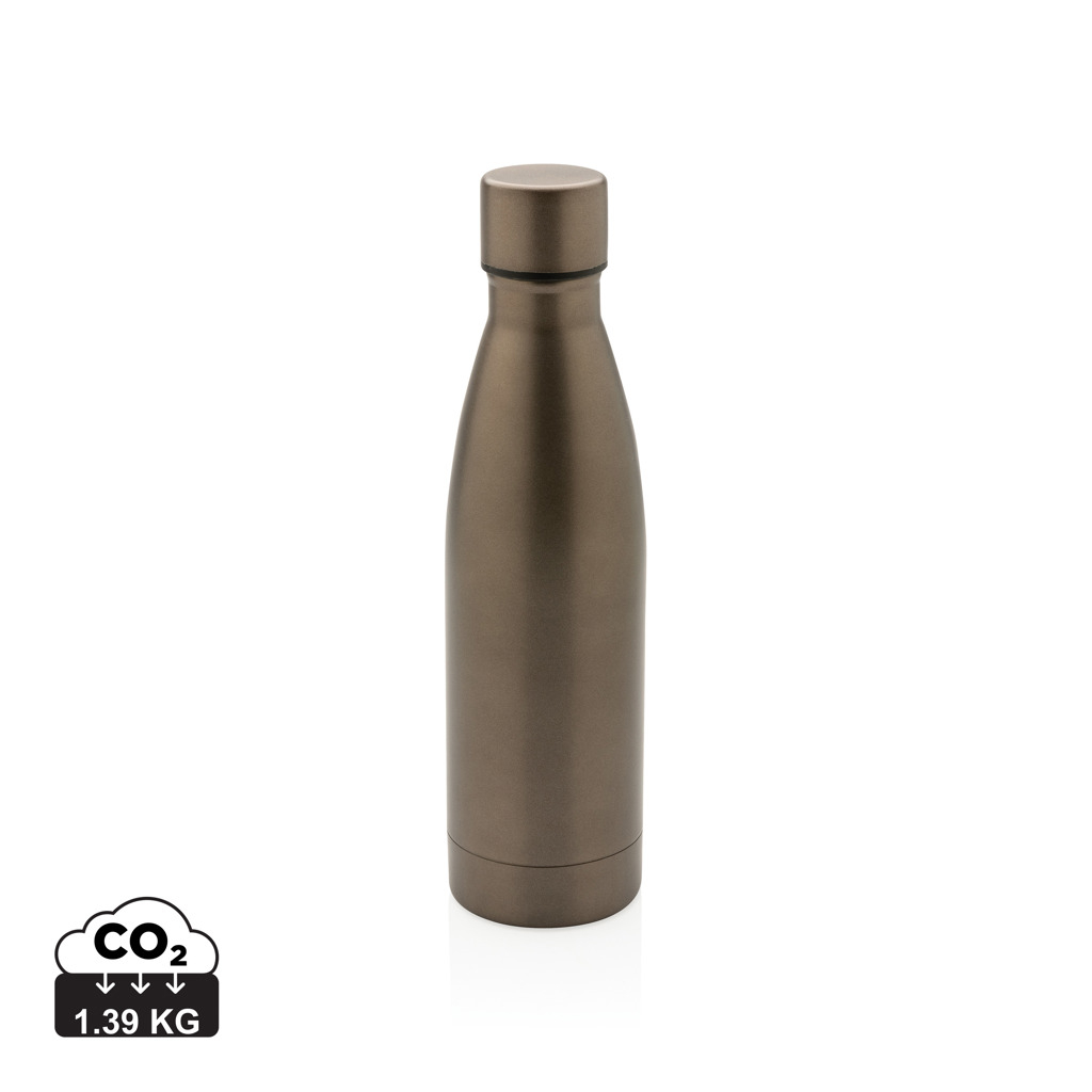 Bouteille isotherme publicitaire en inox recyclé 500 ml Marron