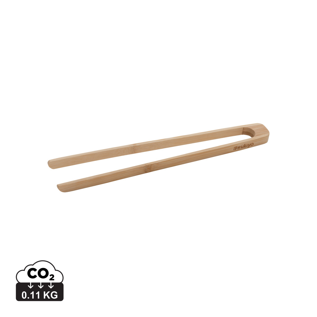 Pince de service en bambou publicitaire Ukiyo Marron