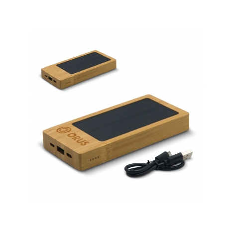  Powerbank personnalisable bambou solaire 8000 mAh