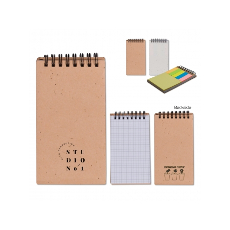 Carnet spirale personnalisable papier ensemencé