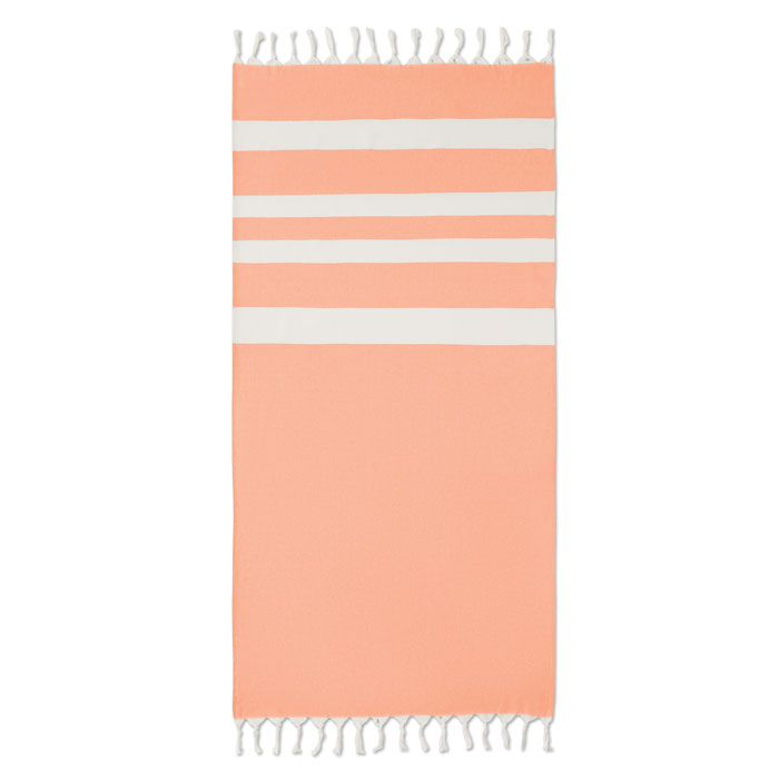Fouta publicitaire en coton recyclé 140g AGOURA Orange