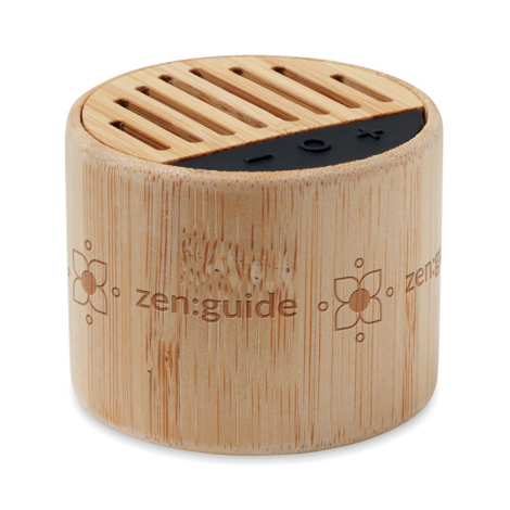 Enceinte publicitaire 3W bambou ROUND LUX