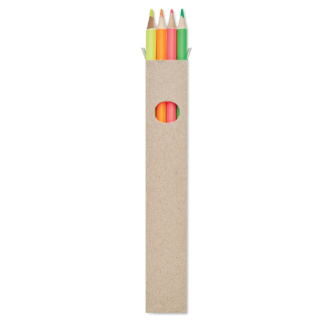 4 crayons de couleur fluo personnalisables BOWY
