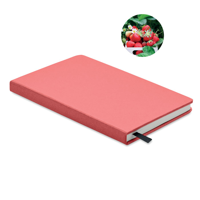 Carnet A5 écolo publicitaire avec graines GROW Rouge