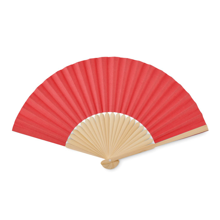 Eventail promotionnel bambou et papier FANNY Rouge