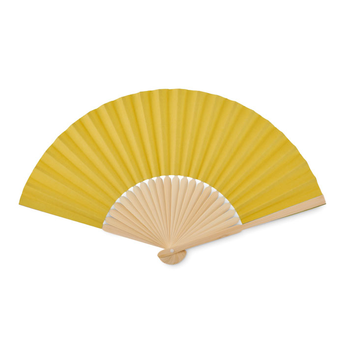 Eventail promotionnel bambou et papier FANNY Jaune