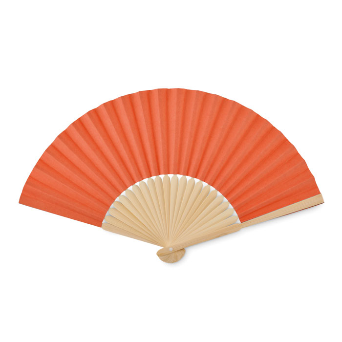Eventail promotionnel bambou et papier FANNY Orange