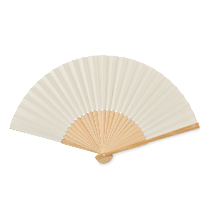 Eventail promotionnel bambou et papier FANNY Beige