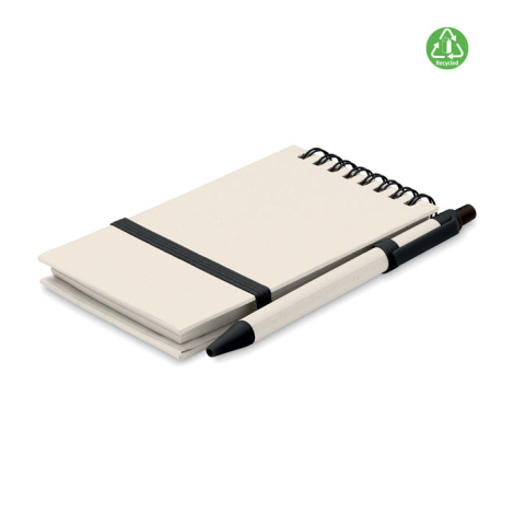 Bloc A6 et stylo personnalisables en carton de lait MITO