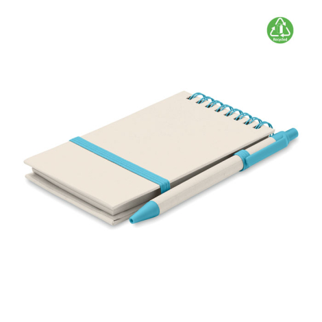 Bloc A6 et stylo personnalisables en carton de lait MITO