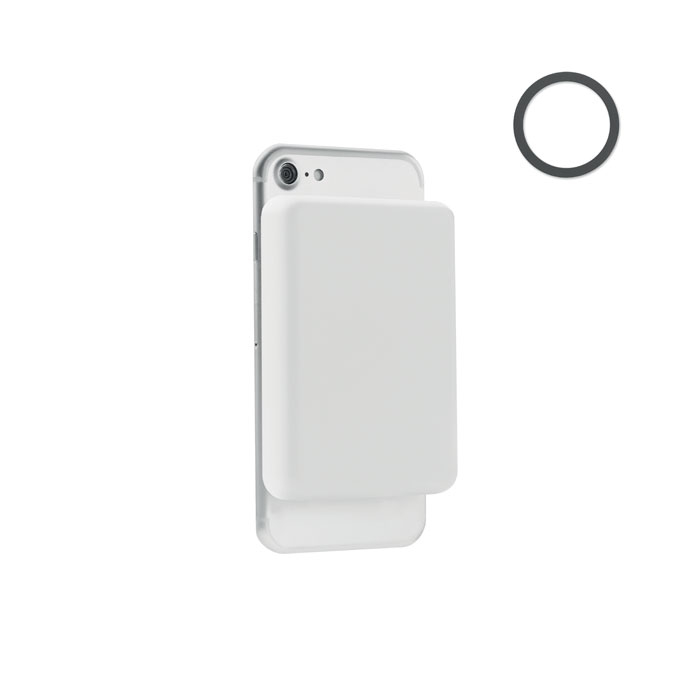 Chargeur magnétique personnalisable 5000 mAh DOUBLETIC Blanc