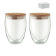 2 Verres personnalisables couvercle bambou 350 ml TIRANA