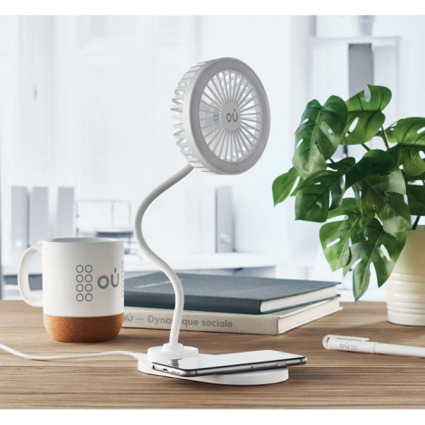 Ventilateur de bureau chargeur induction publicitaire VIENTO