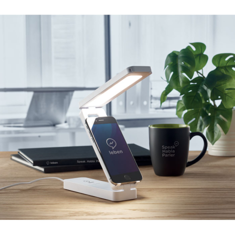 Lampe de bureau pliable publicitaire chargeur 10W ESPURNA