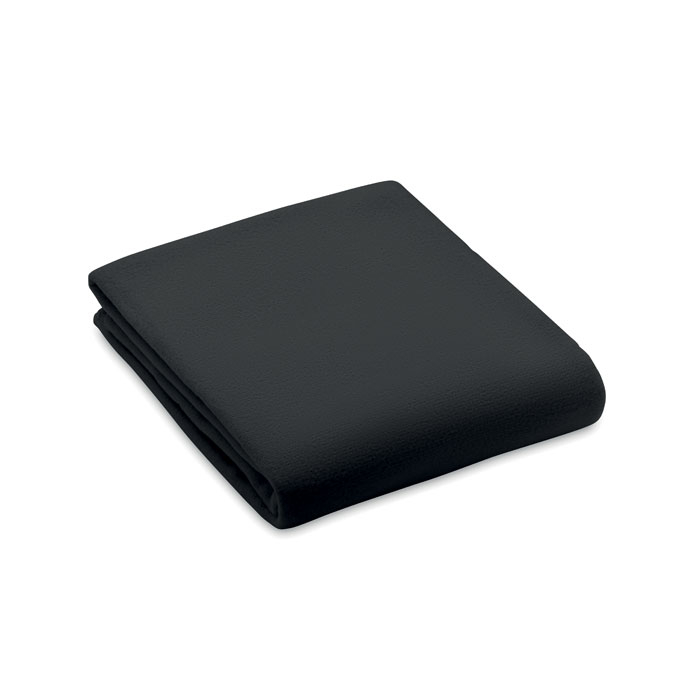 Couverture polaire en rPET publicitaire 120x150cm BOGDA Noir