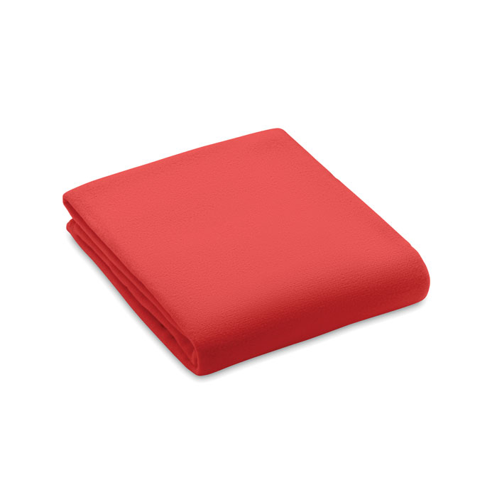 Couverture polaire en rPET publicitaire 120x150cm BOGDA Rouge