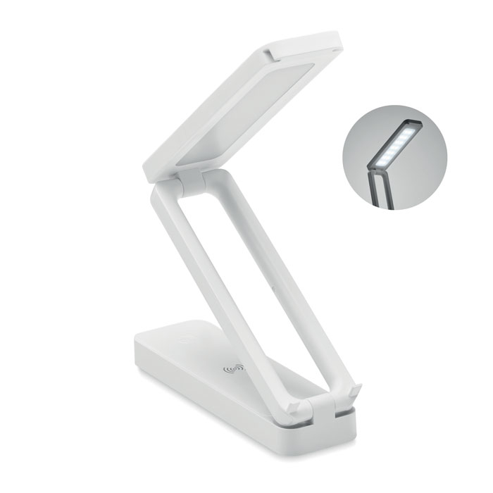 Lampe de bureau pliable publicitaire chargeur 10W ESPURNA Blanc