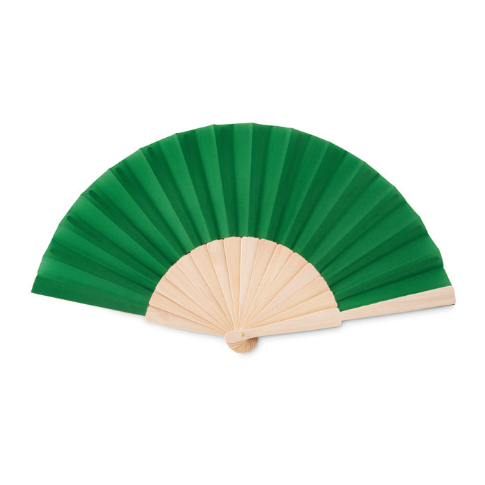 Eventail en bois et toile publicitaire FANNY Vert