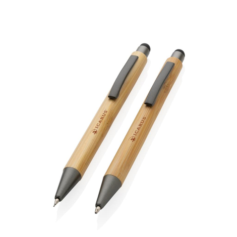 Set de stylos publicitaires en bambou 