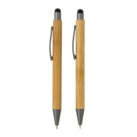 Set de stylos publicitaires en bambou 