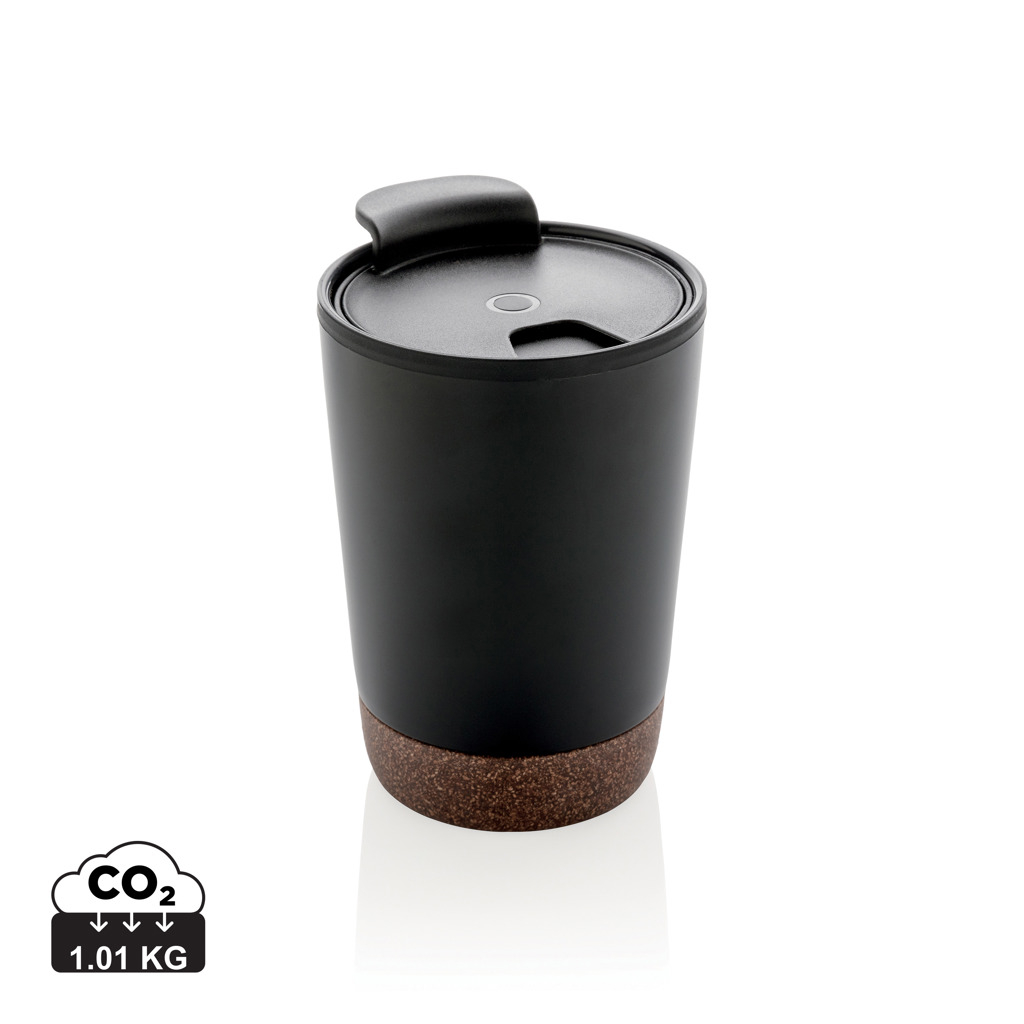 Tasse à café publicitaire isotherme en inox recyclé 300 ml Noir