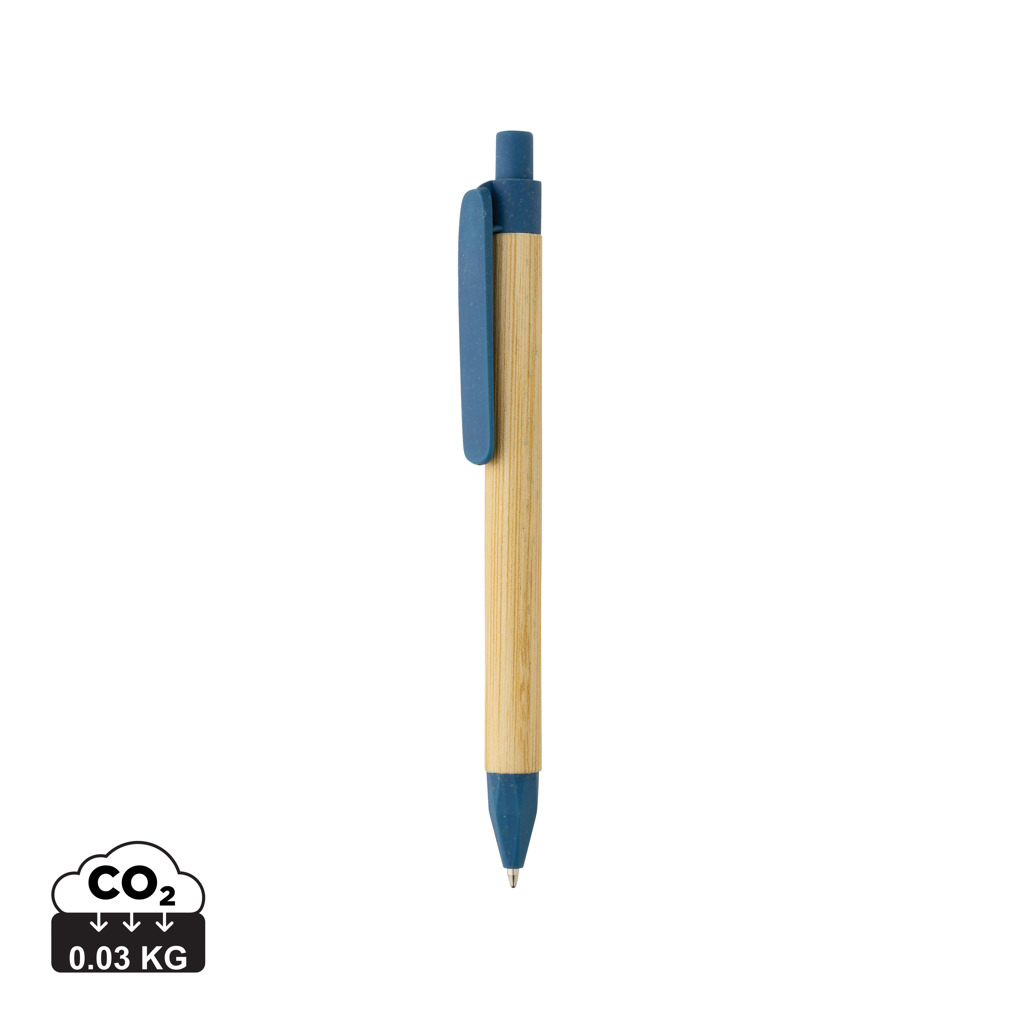 Stylo à bille publicitaire papier recyclé Bleu