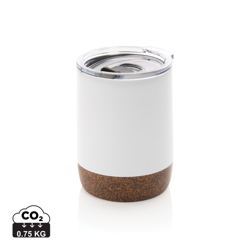 Tasse à café publicitaire isotherme en acier recyclé 180 ml Blanc