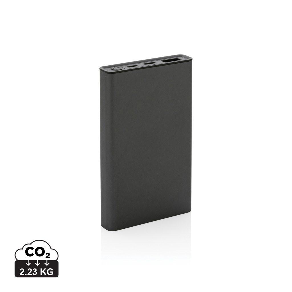 Batterie externe publicitaire 5000 mAh en alu recyclé Terra Gris